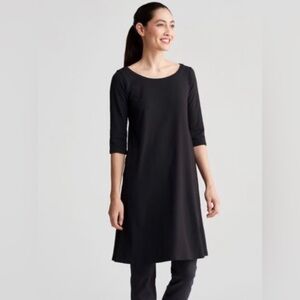 Eileen fisher black organic cotton T-shirt dress Size Large